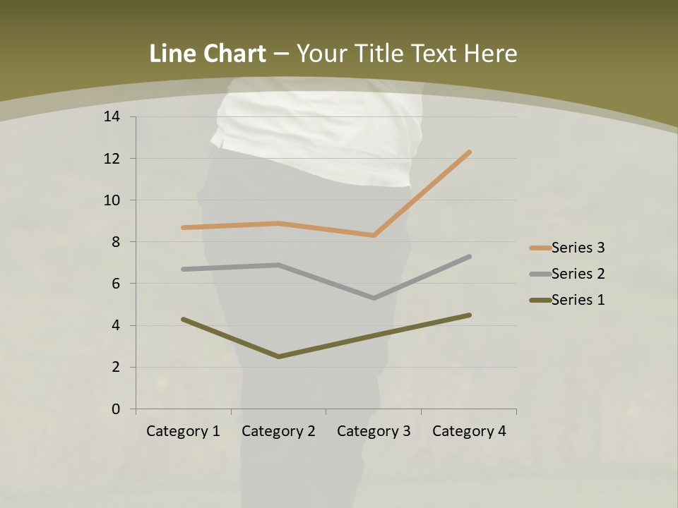 Female Golfer Captured In Her Follow Through Swing. PowerPoint Template