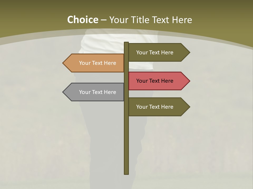 Female Golfer Captured In Her Follow Through Swing. PowerPoint Template