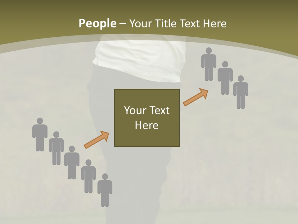 Female Golfer Captured In Her Follow Through Swing. PowerPoint Template