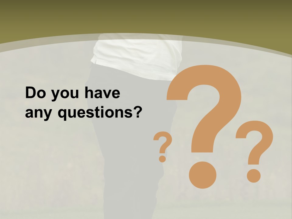 Female Golfer Captured In Her Follow Through Swing. PowerPoint Template