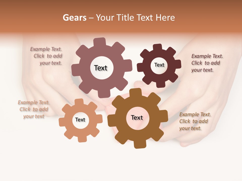 Two Hands Make Something From Sheet Of Paper PowerPoint Template
