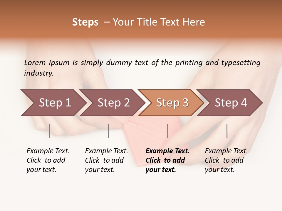 Two Hands Make Something From Sheet Of Paper PowerPoint Template