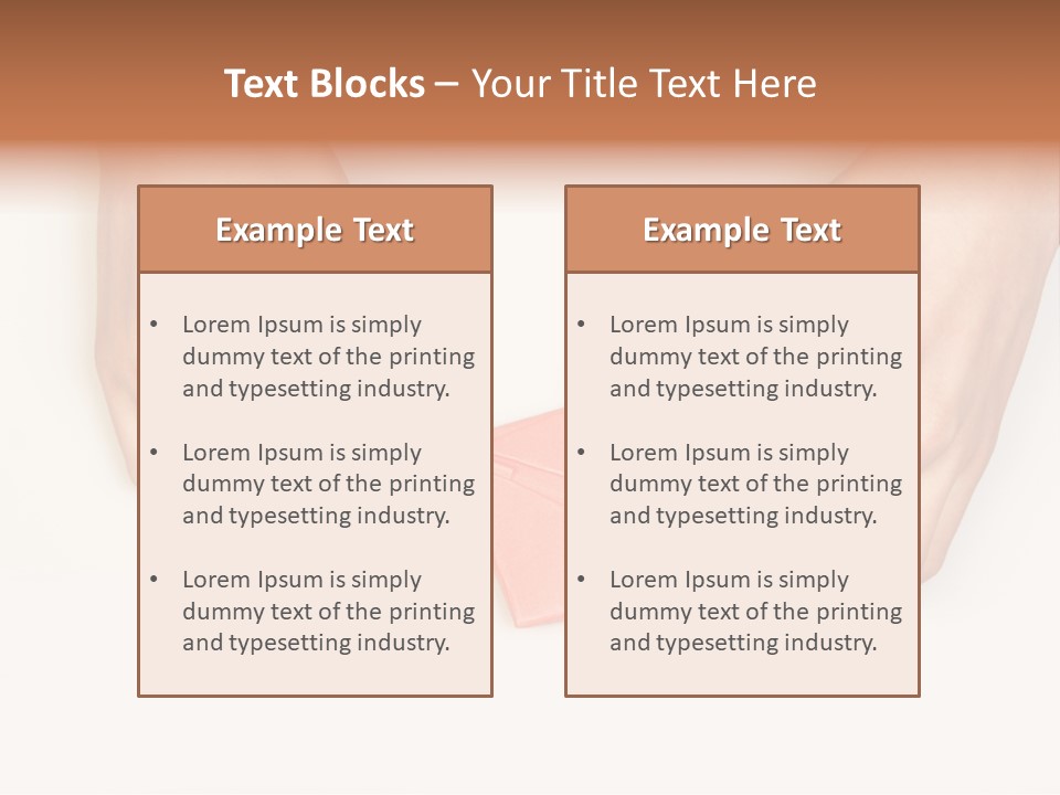Two Hands Make Something From Sheet Of Paper PowerPoint Template