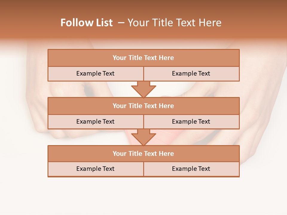 Two Hands Make Something From Sheet Of Paper PowerPoint Template