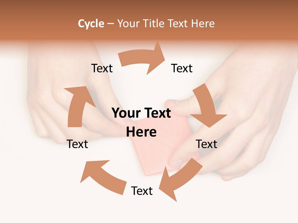 Two Hands Make Something From Sheet Of Paper PowerPoint Template