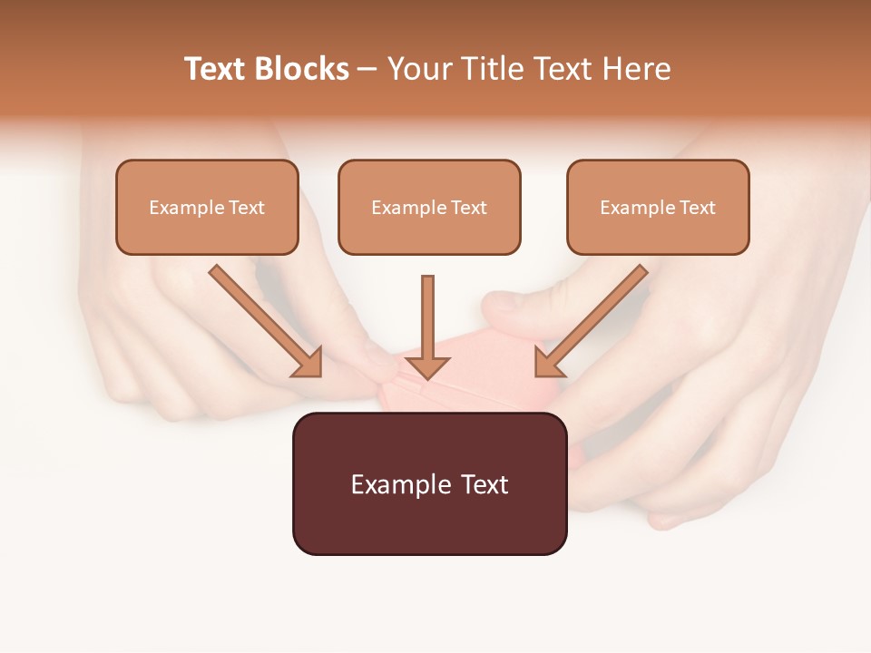 Two Hands Make Something From Sheet Of Paper PowerPoint Template