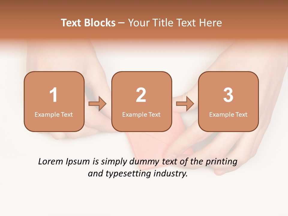 Two Hands Make Something From Sheet Of Paper PowerPoint Template