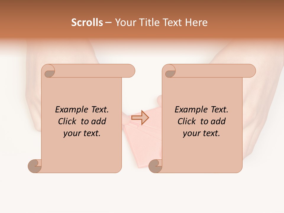 Two Hands Make Something From Sheet Of Paper PowerPoint Template