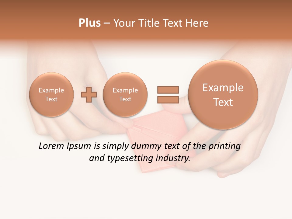 Two Hands Make Something From Sheet Of Paper PowerPoint Template