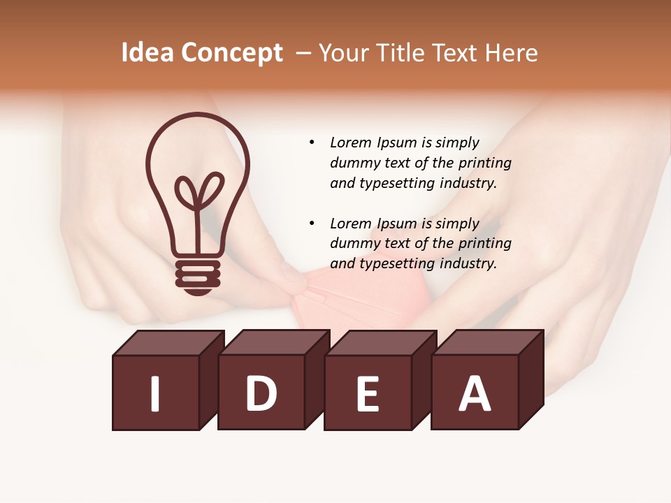 Two Hands Make Something From Sheet Of Paper PowerPoint Template