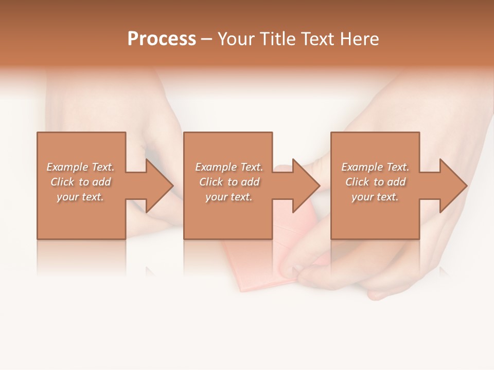 Two Hands Make Something From Sheet Of Paper PowerPoint Template