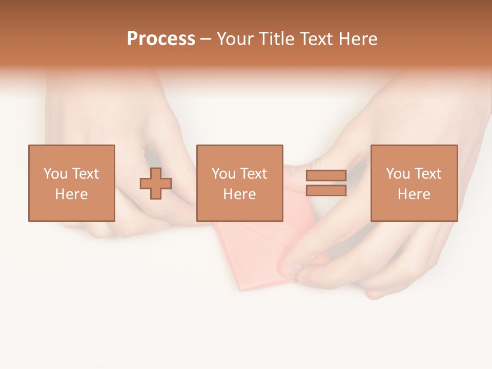 Two Hands Make Something From Sheet Of Paper PowerPoint Template