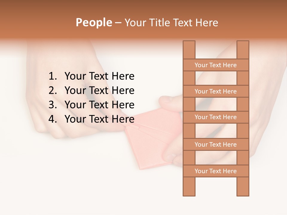 Two Hands Make Something From Sheet Of Paper PowerPoint Template