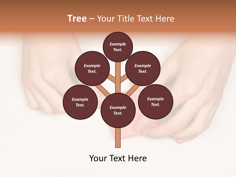 Two Hands Make Something From Sheet Of Paper PowerPoint Template