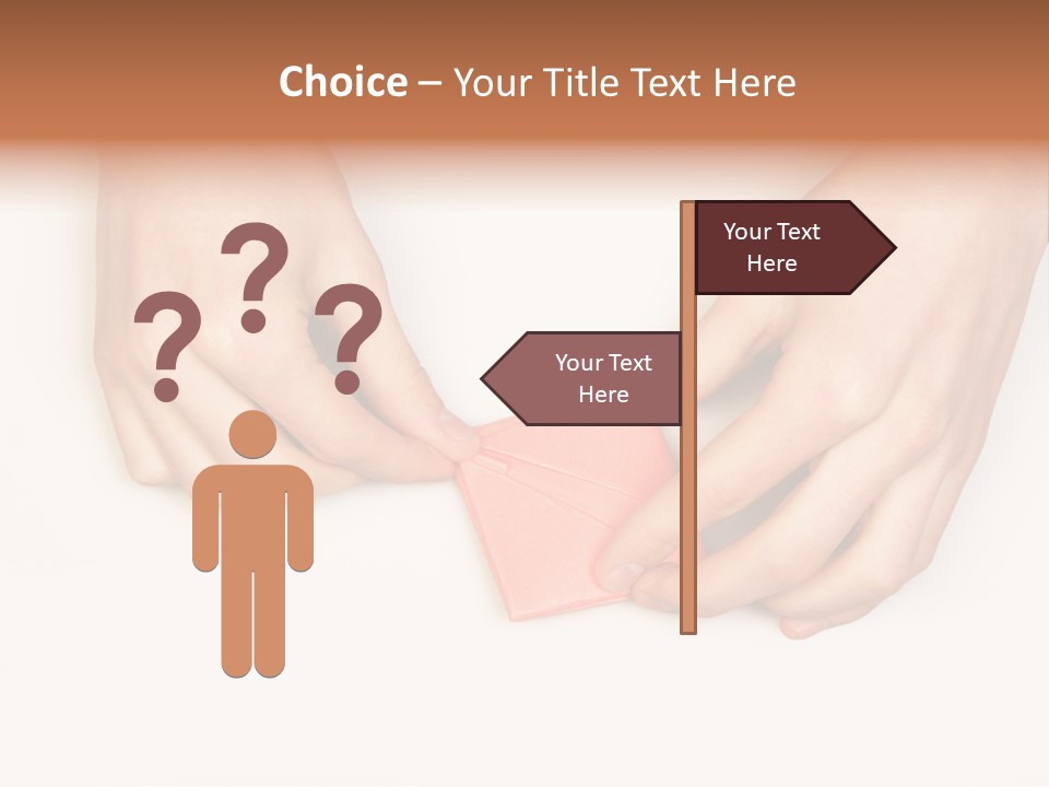 Two Hands Make Something From Sheet Of Paper PowerPoint Template