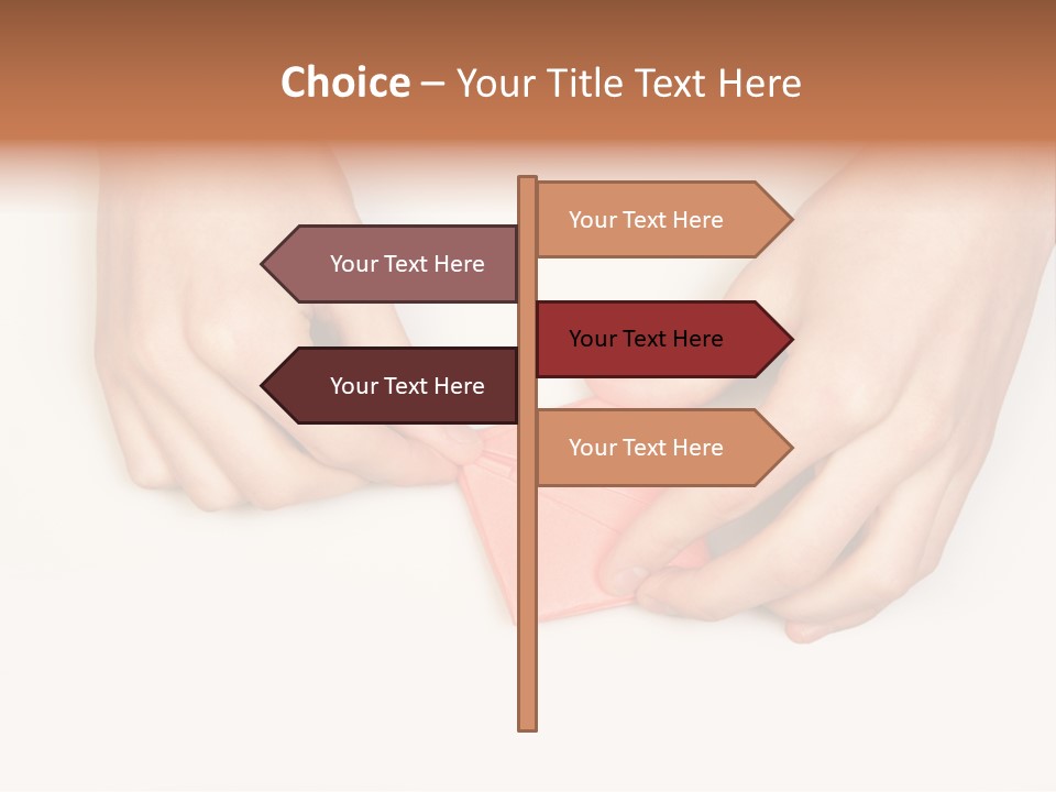 Two Hands Make Something From Sheet Of Paper PowerPoint Template