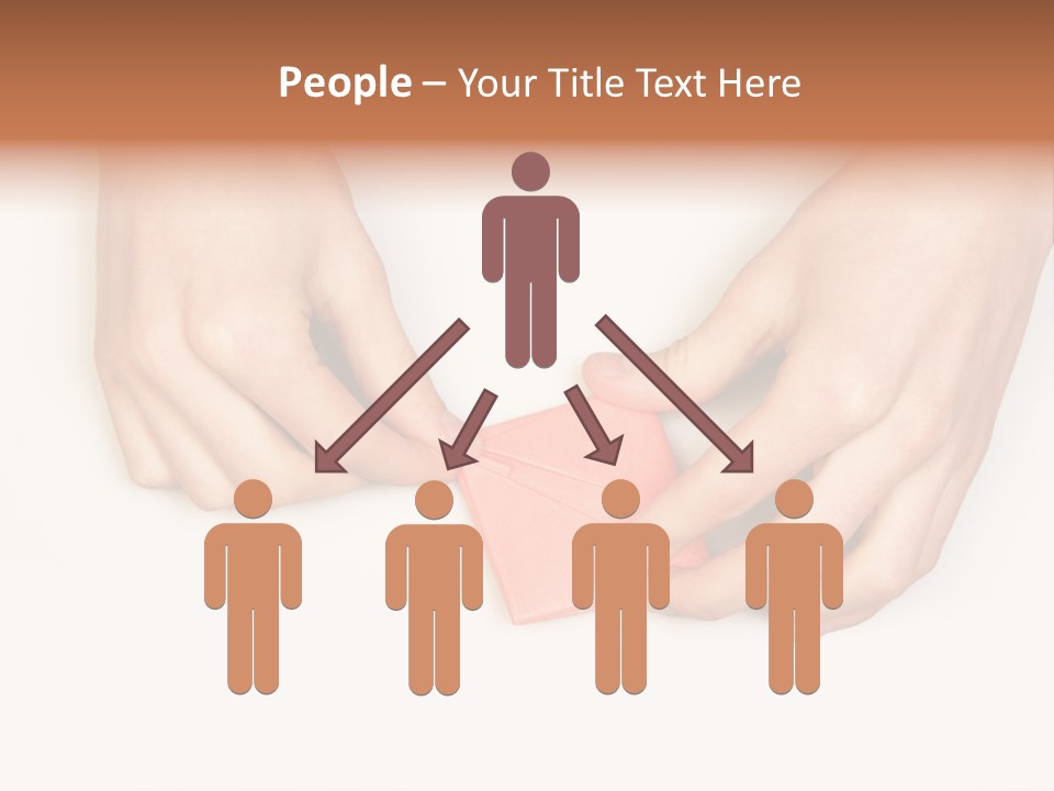Two Hands Make Something From Sheet Of Paper PowerPoint Template