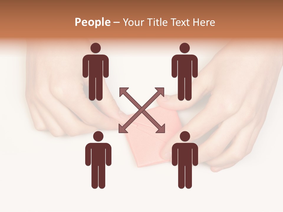 Two Hands Make Something From Sheet Of Paper PowerPoint Template