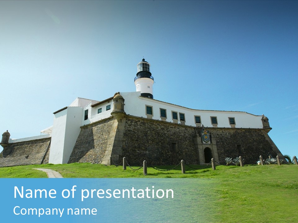 Lighthouse Fort Salvador Bahia Brazil PowerPoint Template