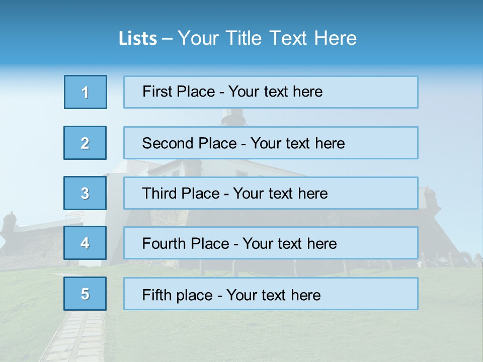 Lighthouse Fort Salvador Bahia Brazil PowerPoint Template