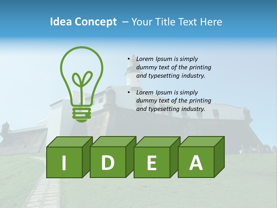 Lighthouse Fort Salvador Bahia Brazil PowerPoint Template