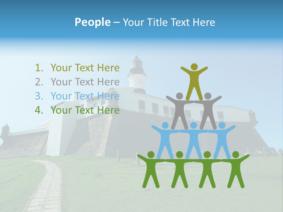 Lighthouse Fort Salvador Bahia Brazil PowerPoint Template