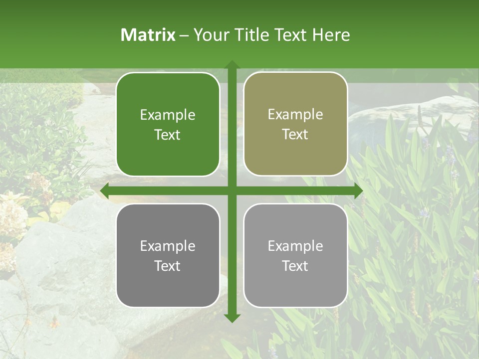 A Green And White Landscape With Rocks And Plants PowerPoint Template