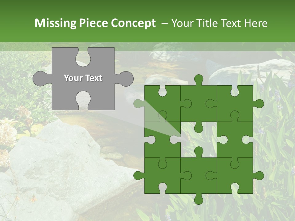 A Green And White Landscape With Rocks And Plants PowerPoint Template