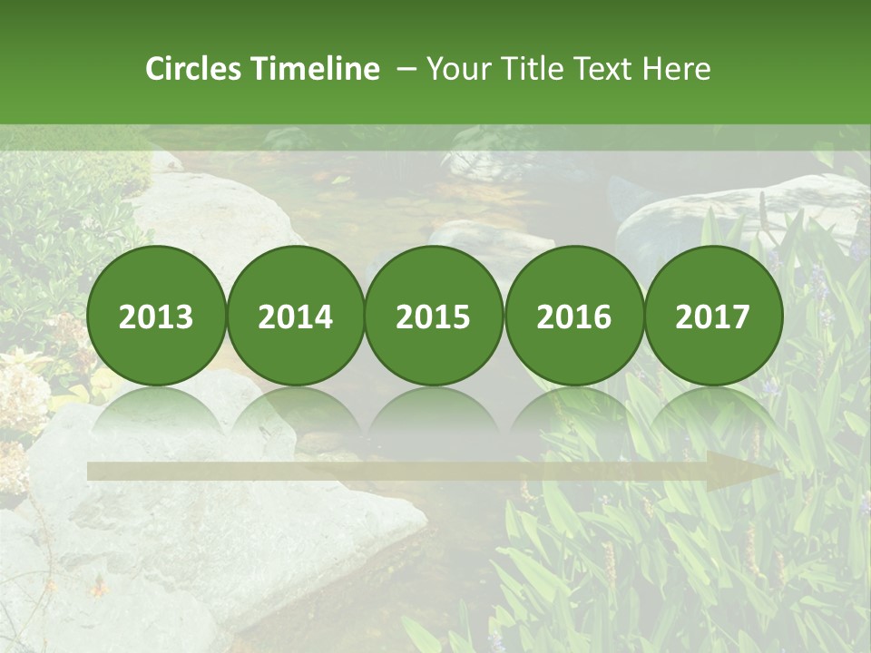 A Green And White Landscape With Rocks And Plants PowerPoint Template