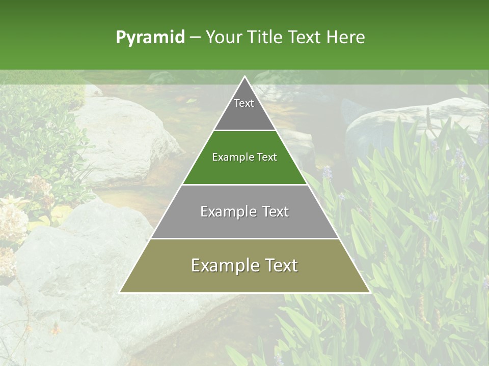 A Green And White Landscape With Rocks And Plants PowerPoint Template