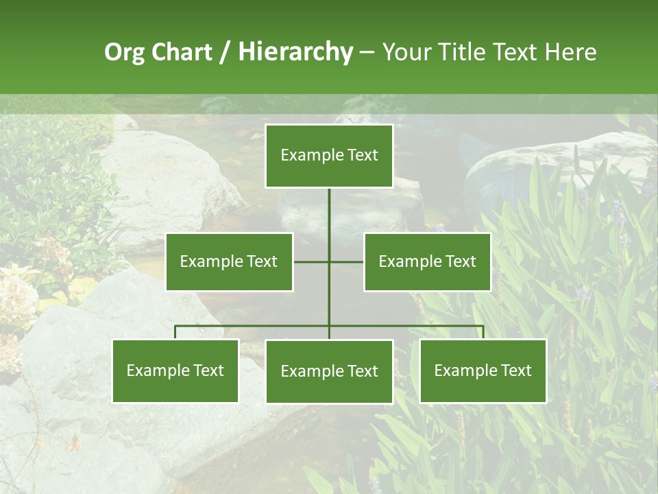 A Green And White Landscape With Rocks And Plants PowerPoint Template