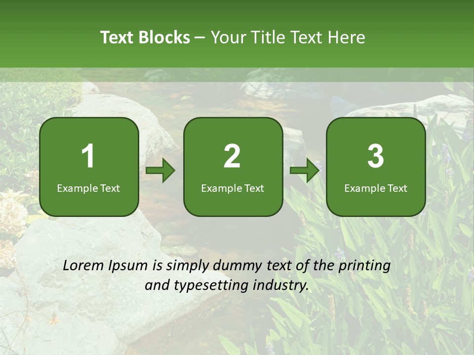 A Green And White Landscape With Rocks And Plants PowerPoint Template