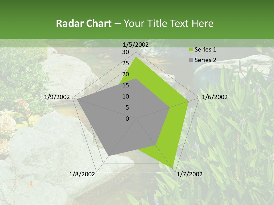 A Green And White Landscape With Rocks And Plants PowerPoint Template