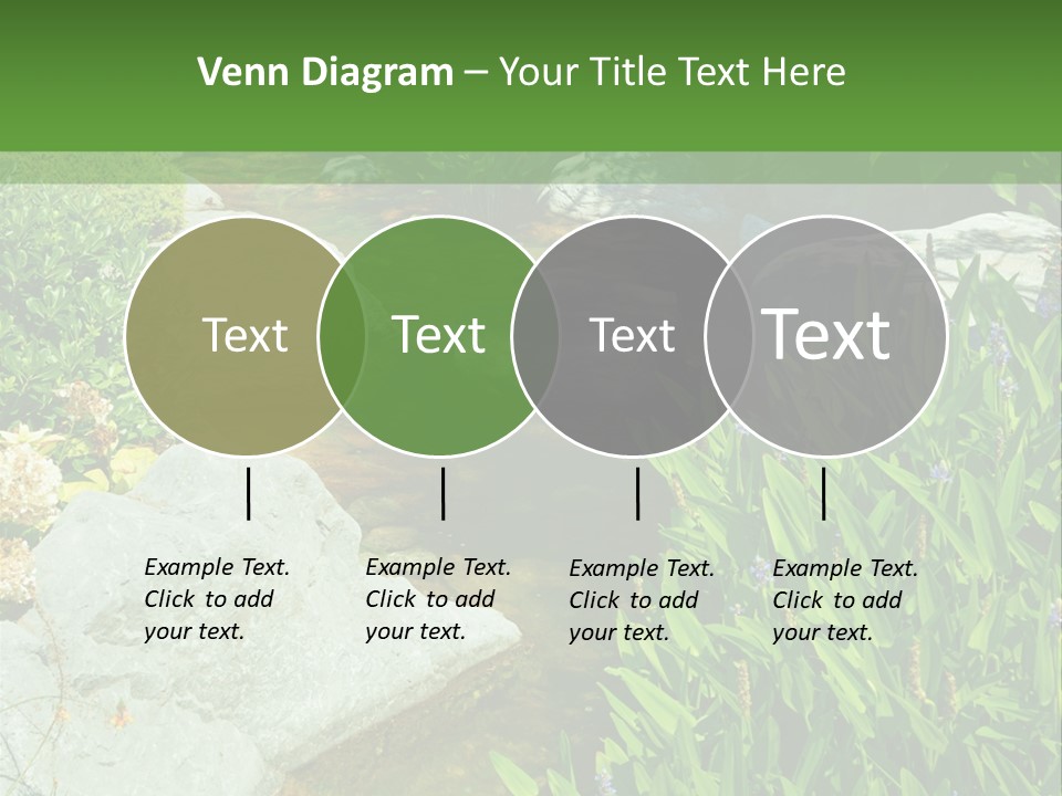 A Green And White Landscape With Rocks And Plants PowerPoint Template