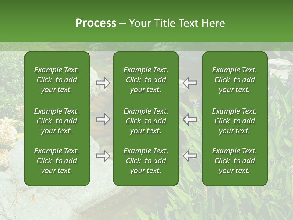 A Green And White Landscape With Rocks And Plants PowerPoint Template