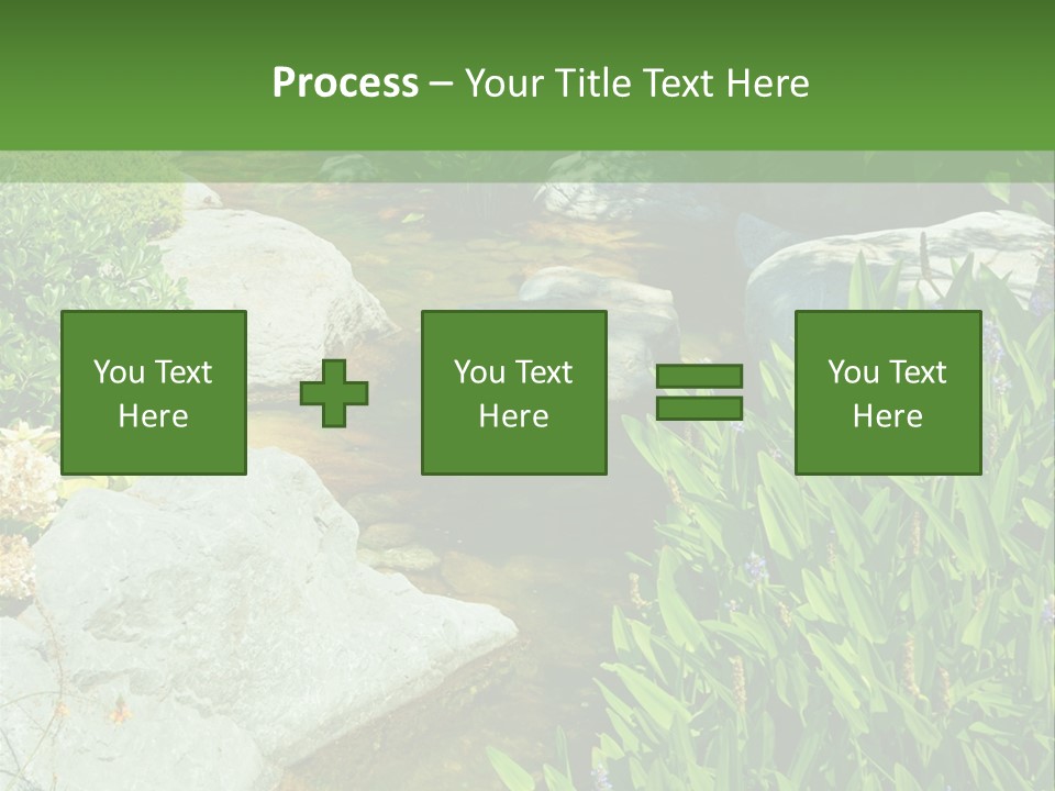 A Green And White Landscape With Rocks And Plants PowerPoint Template