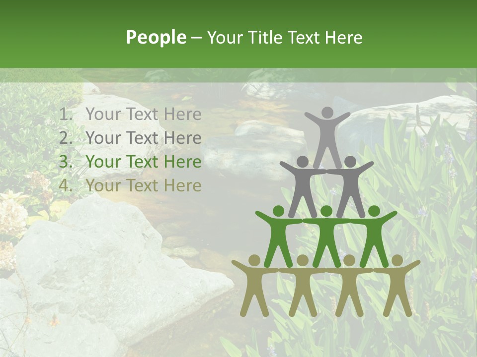 A Green And White Landscape With Rocks And Plants PowerPoint Template