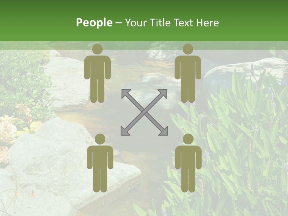 A Green And White Landscape With Rocks And Plants PowerPoint Template