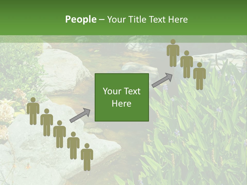 A Green And White Landscape With Rocks And Plants PowerPoint Template