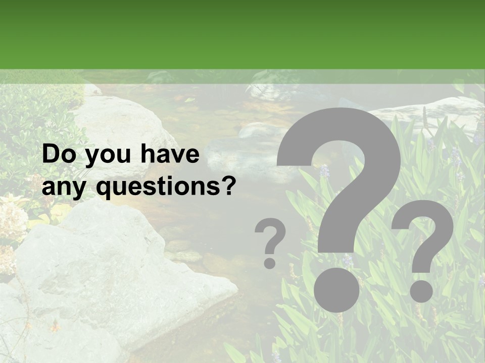 A Green And White Landscape With Rocks And Plants PowerPoint Template