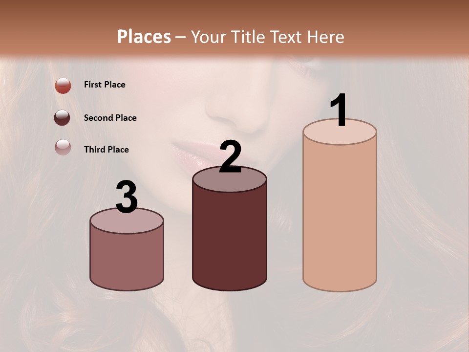 A Woman With Long Red Hair And Blue Eyes PowerPoint Template