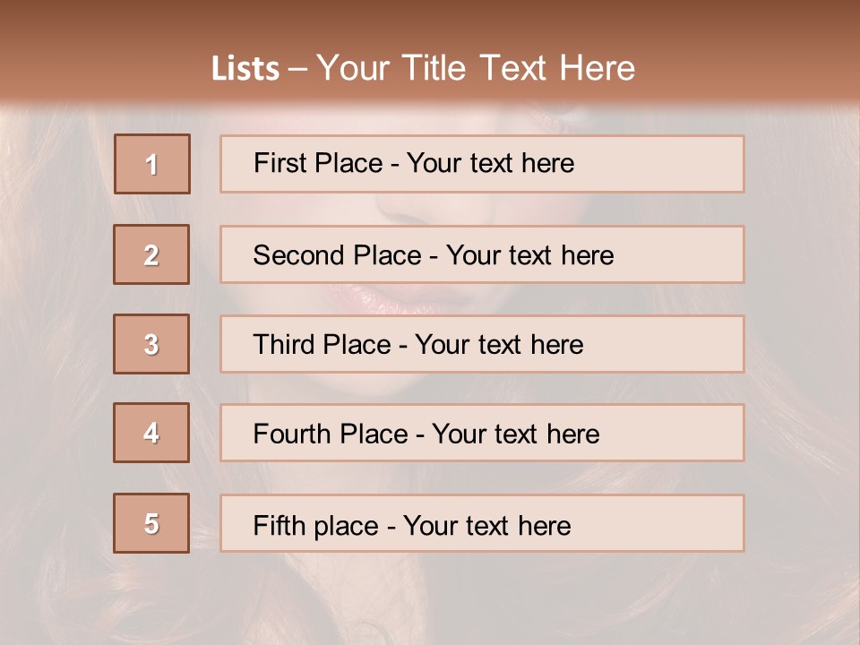A Woman With Long Red Hair And Blue Eyes PowerPoint Template