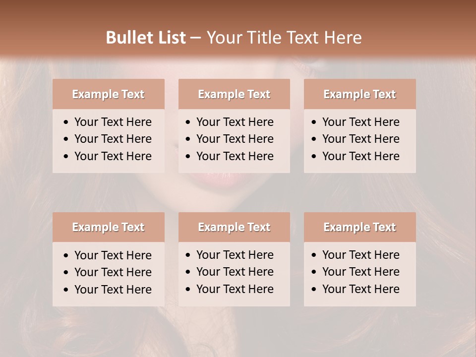 A Woman With Long Red Hair And Blue Eyes PowerPoint Template