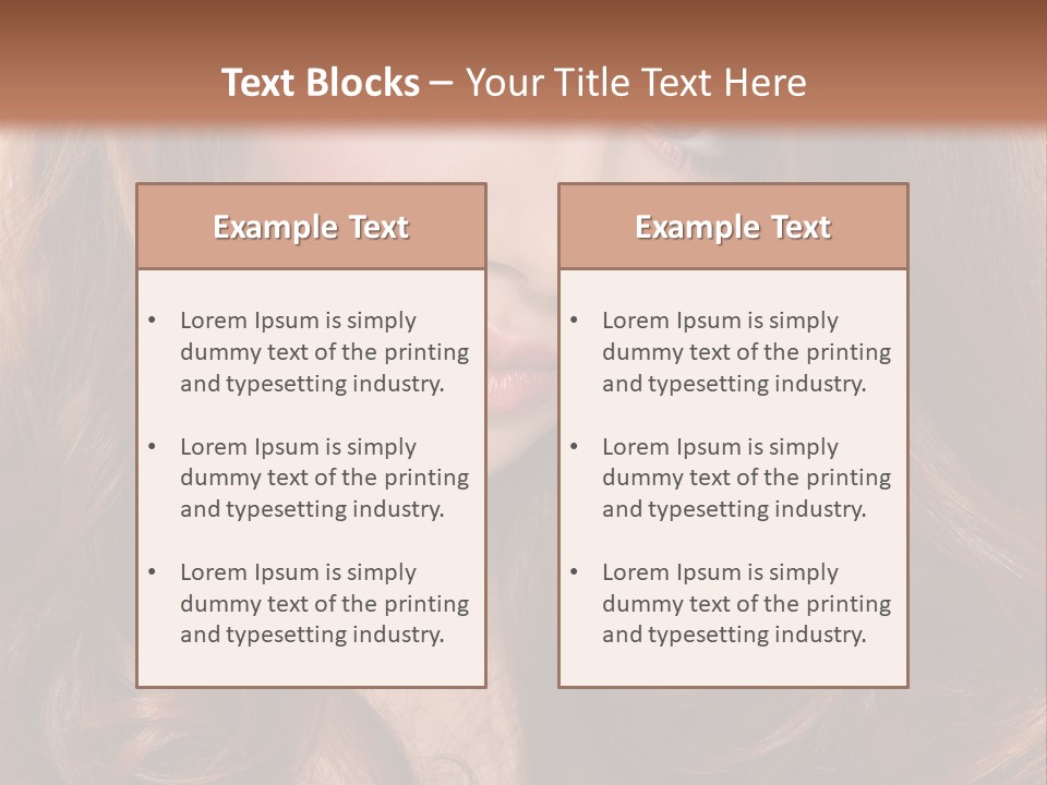 A Woman With Long Red Hair And Blue Eyes PowerPoint Template