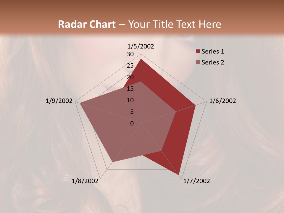 A Woman With Long Red Hair And Blue Eyes PowerPoint Template