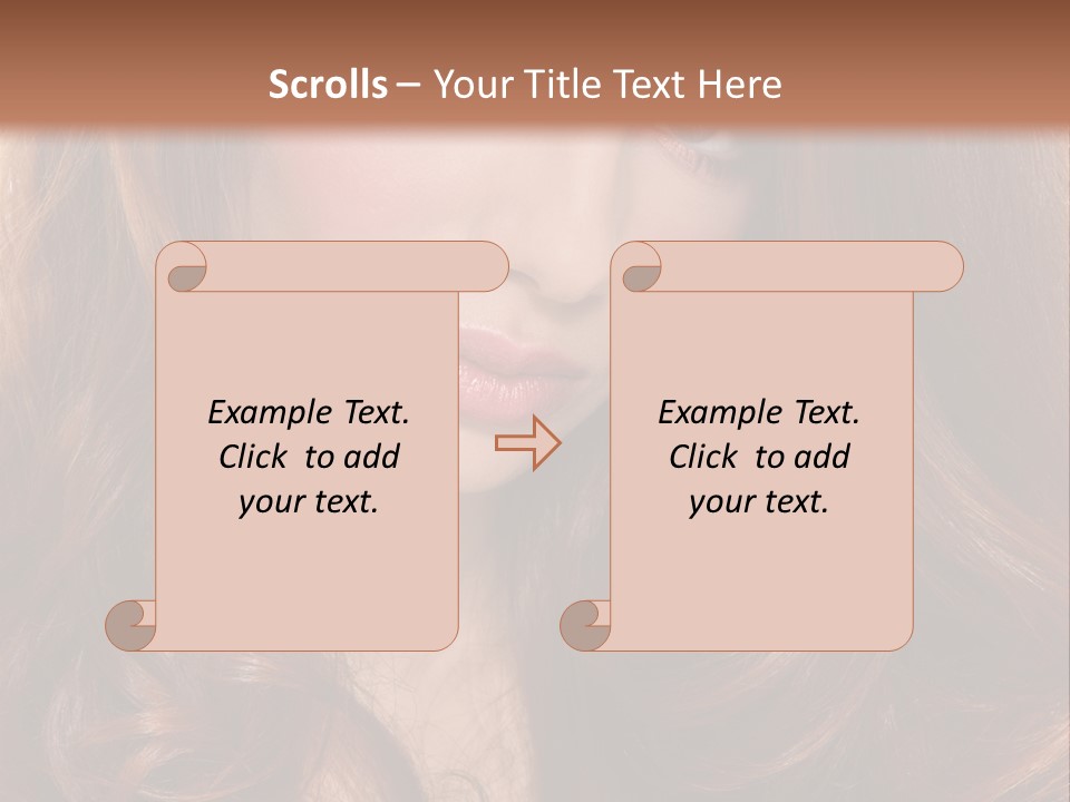 A Woman With Long Red Hair And Blue Eyes PowerPoint Template