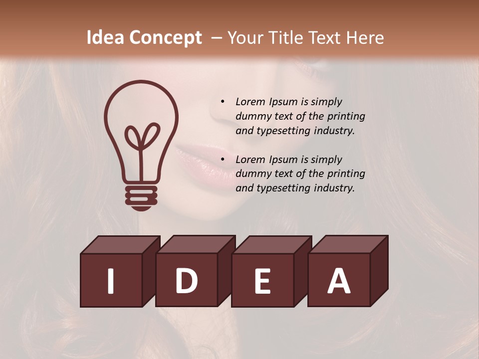 A Woman With Long Red Hair And Blue Eyes PowerPoint Template