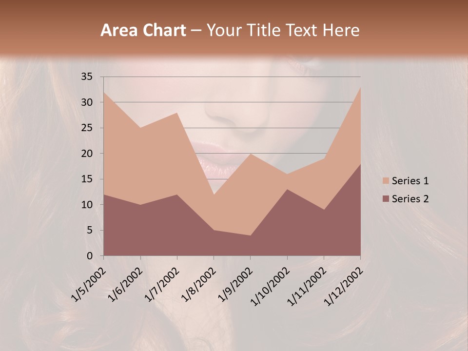 A Woman With Long Red Hair And Blue Eyes PowerPoint Template