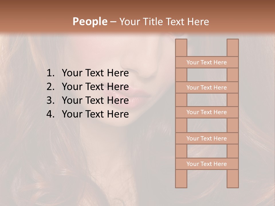 A Woman With Long Red Hair And Blue Eyes PowerPoint Template