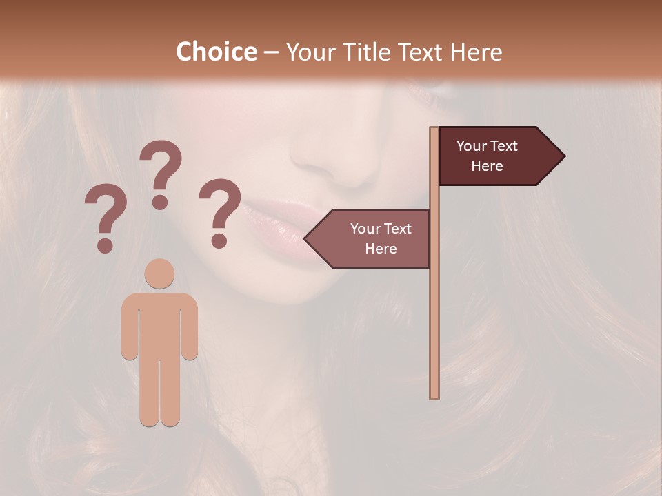 A Woman With Long Red Hair And Blue Eyes PowerPoint Template